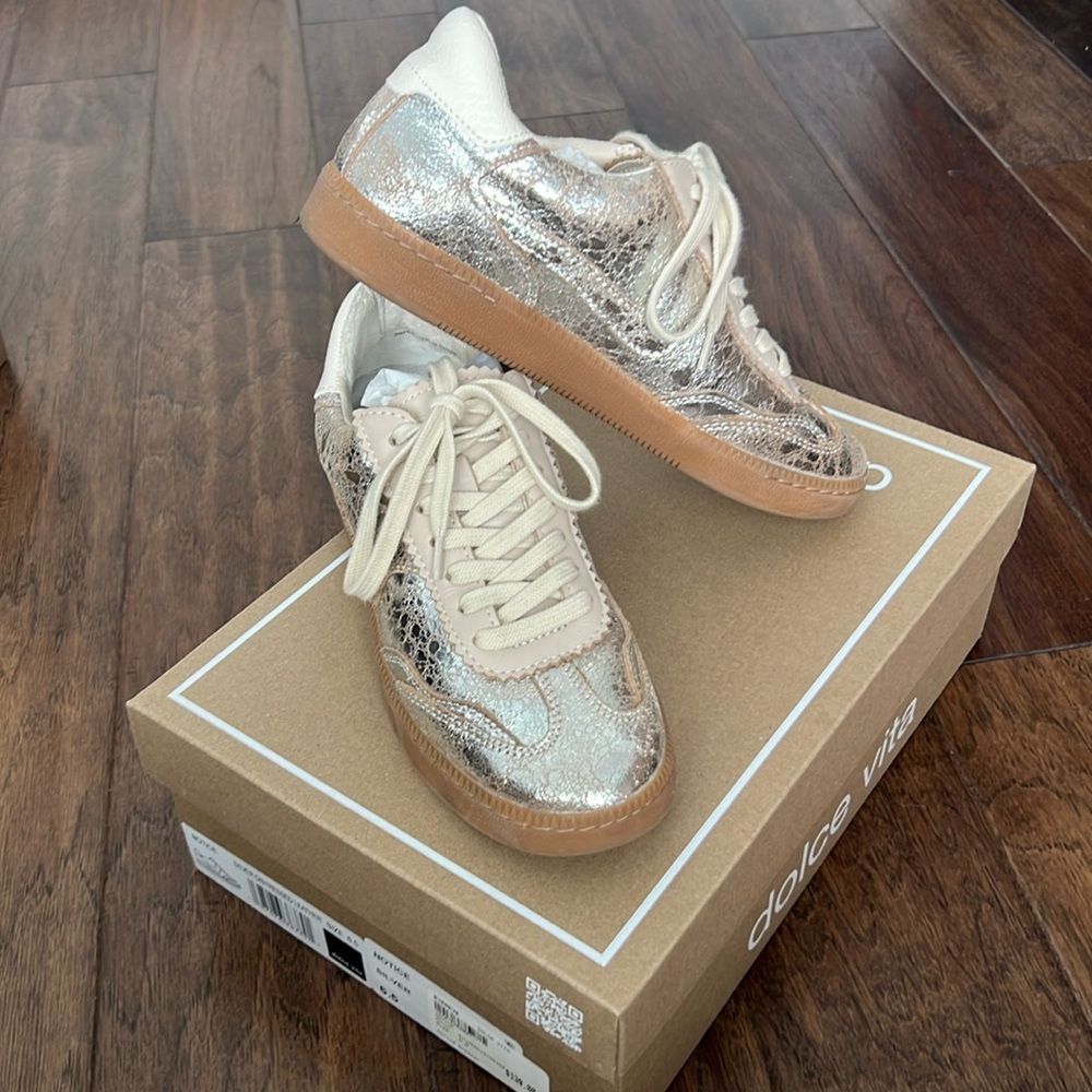 Dolce Vita Silver Notice Me Sneakers Size 6.5